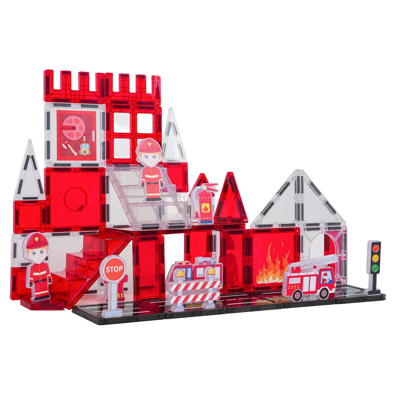 Fire Department Magnetic Building Blocks Set 48 pcs.