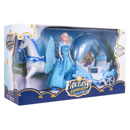 Carriage with Horses + Doll Set