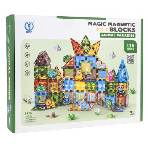 Magnetic Blocks Set 116 pcs.