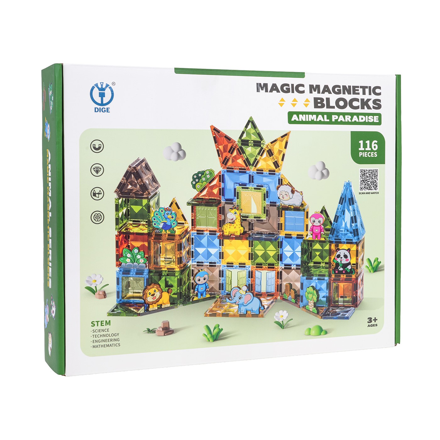 Magnetic Blocks Set 116 pcs.