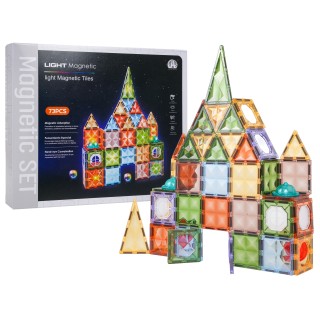 3D Magnetic Blocks Set with Backlight, 75 pcs.