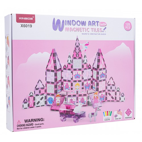 Pink Princess Magnetic Blocks Set 126 pcs.