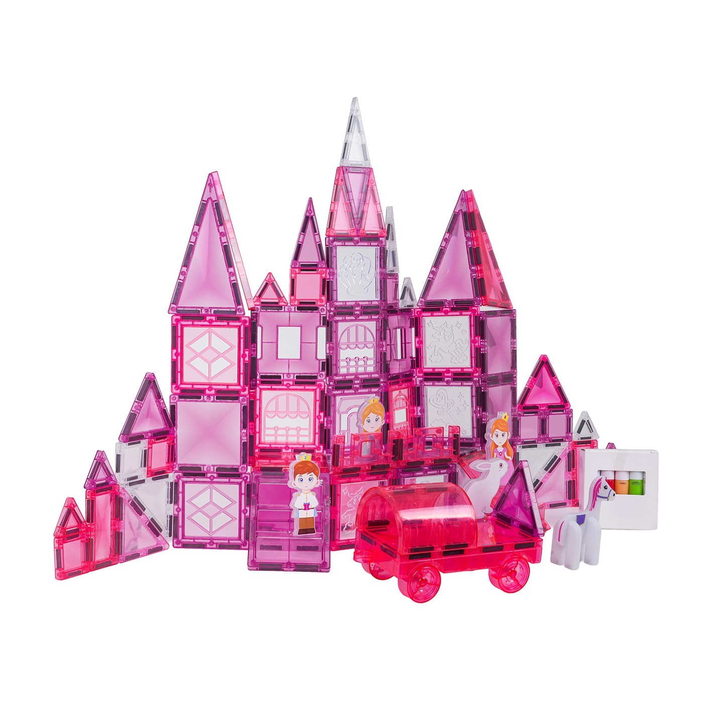Pink Princess Magnetic Blocks Set 126 pcs.
