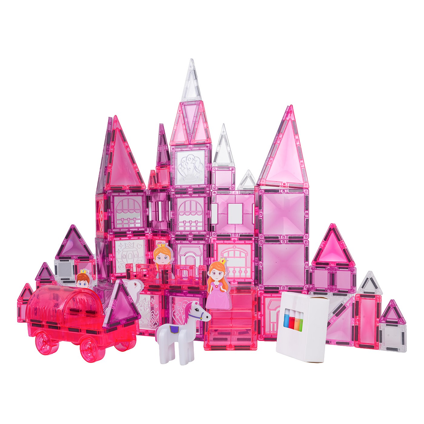 Pink Princess Magnetic Blocks Set 126 pcs.