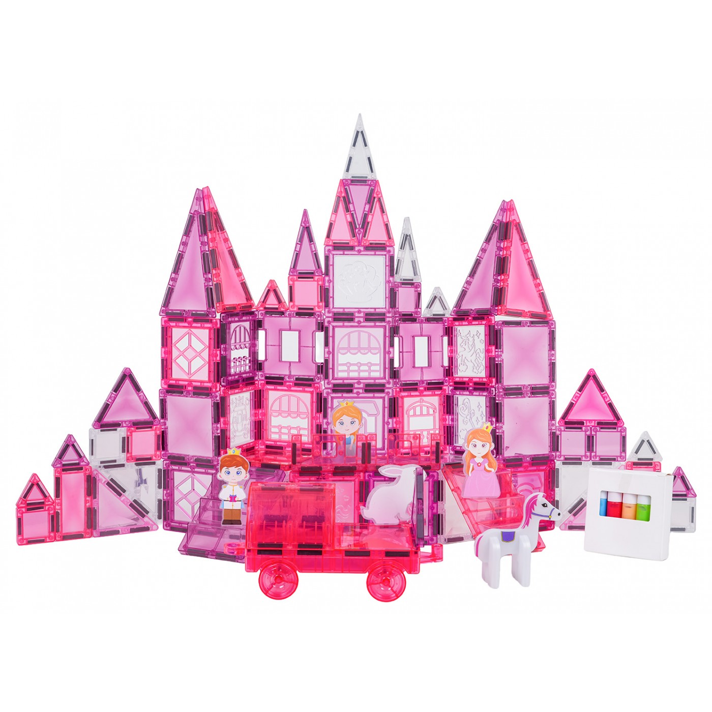 Pink Princess Magnetic Blocks Set 126 pcs.
