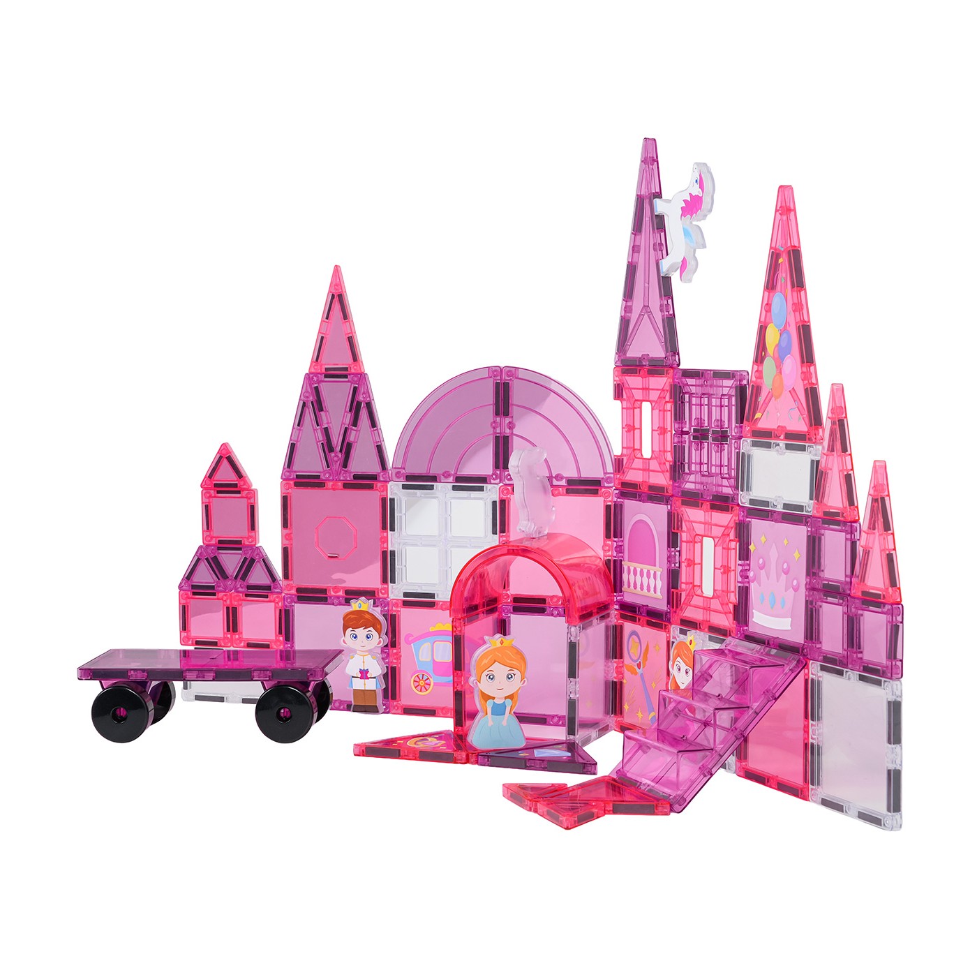 Pink Princess Magnetic Blocks Set 58 pcs.