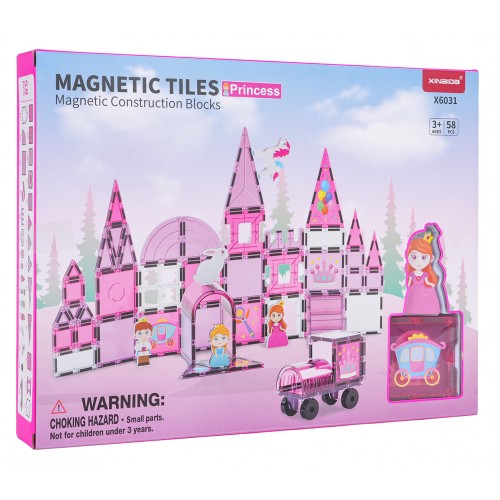 Pink Princess Magnetic Blocks Set 58 pcs.