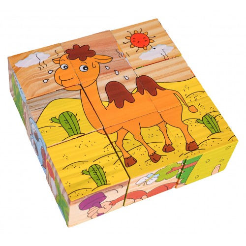 Wooden Blocks for the Youngest, Exotic Animals Edition
