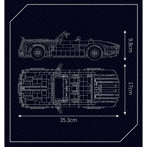 Vehicle Brick Set White Cabriolet 1603 pcs.