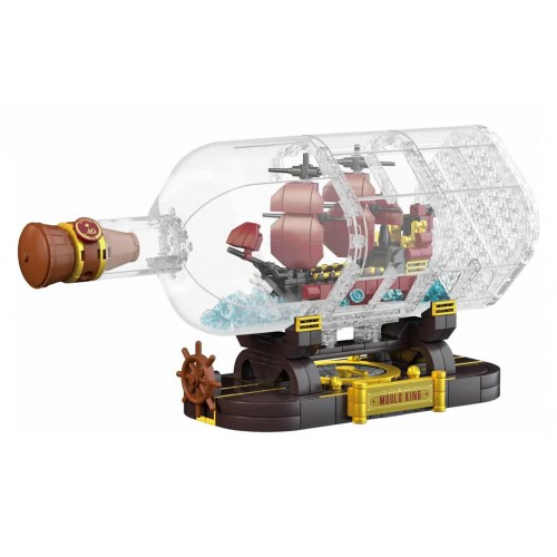 Red Pirate Ship in a Bottle Building Set 885 pcs.