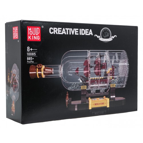 Red Pirate Ship in a Bottle Building Set 885 pcs.