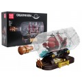 Red Pirate Ship in a Bottle Building Set 885 pcs.