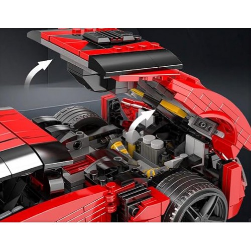 Sports Vehicle Brick Set Red 1311pcs.