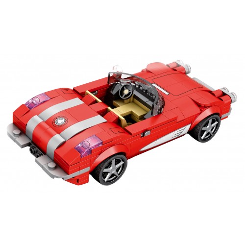 Car Cabriolet Red 311-piece Building Blocks Set