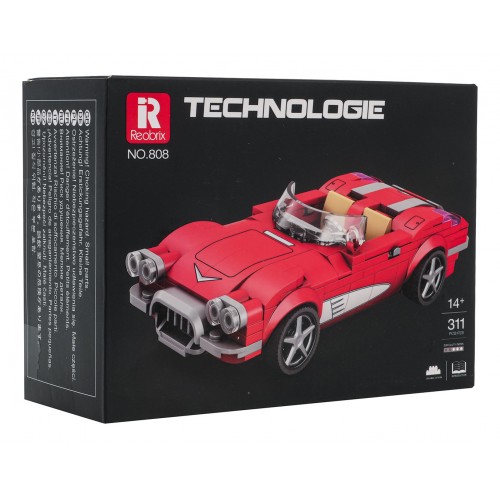 Car Cabriolet Red 311-piece Building Blocks Set