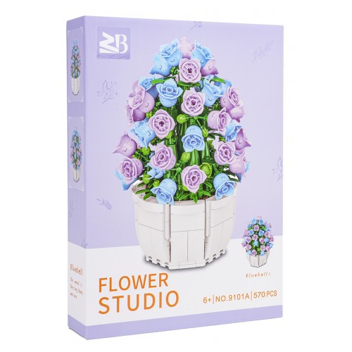 Purple Flowers Building Blocks Set 570pcs.