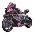 Motorcycle Racer Building Blocks Set Pink 2066pcs.