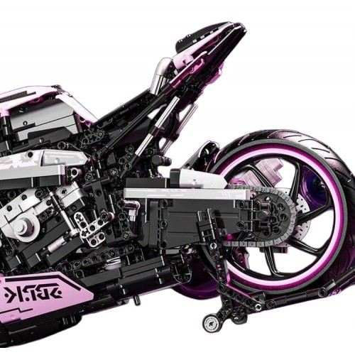 Motorcycle Racer Building Blocks Set Pink 2066pcs.