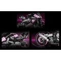 Motorcycle Racer Building Blocks Set Pink 2066pcs.
