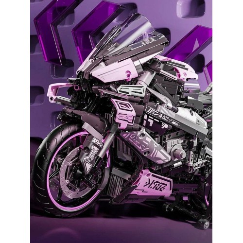Motorcycle Racer Building Blocks Set Pink 2066pcs.