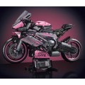 Motorcycle Racer Building Blocks Set Pink 2066pcs.