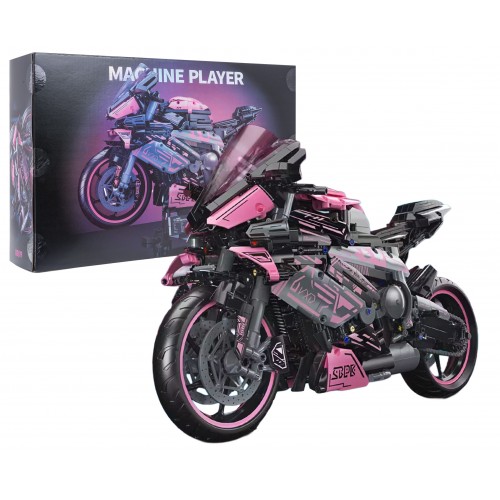 Motorcycle Racer Building Blocks Set Pink 2066pcs.