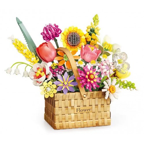 Spring Bouquet in a Basket Building Blocks Set 1615 pcs.