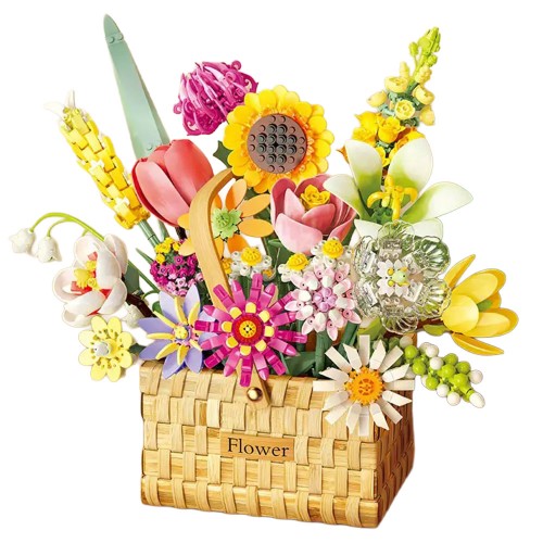 Spring Bouquet in a Basket Building Blocks Set 1615 pcs.