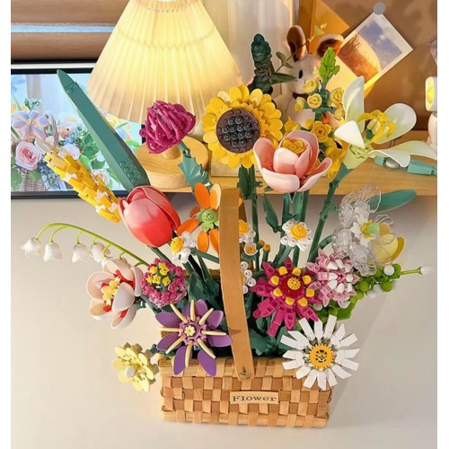 Spring Bouquet in a Basket Building Blocks Set 1615 pcs.