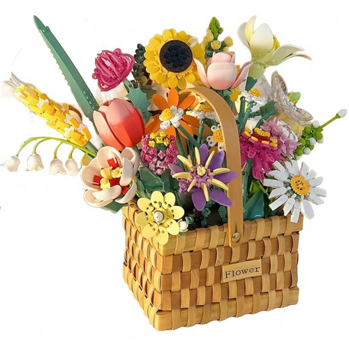 Spring Bouquet in a Basket Building Blocks Set 1615 pcs.