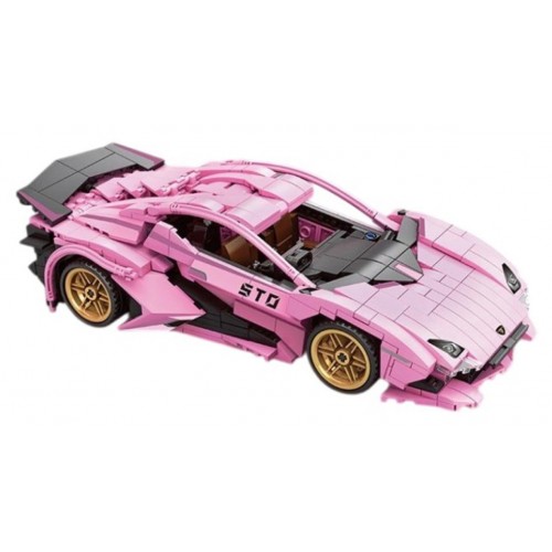 Sports Car Building Blocks Set, Pink, 702 pcs.