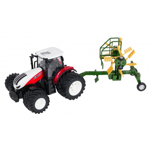 Tractor + Rake RC 1:24 Red