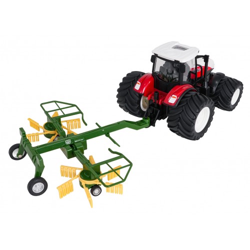 Tractor + Rake RC 1:24 Red