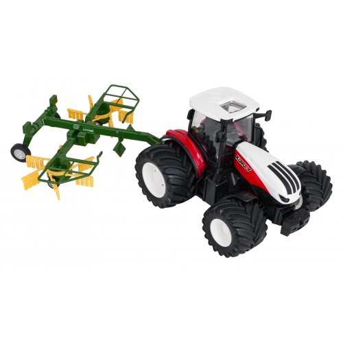 Tractor + Rake RC 1:24 Red