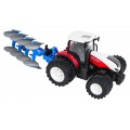 Red R/C Tractor With Plow