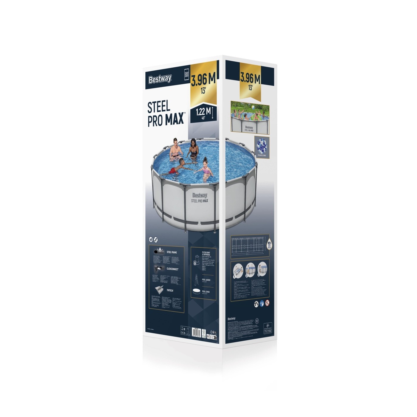 Frame Pool 13 FT 396 x 122 cm Steel Pro Max BESTWAY