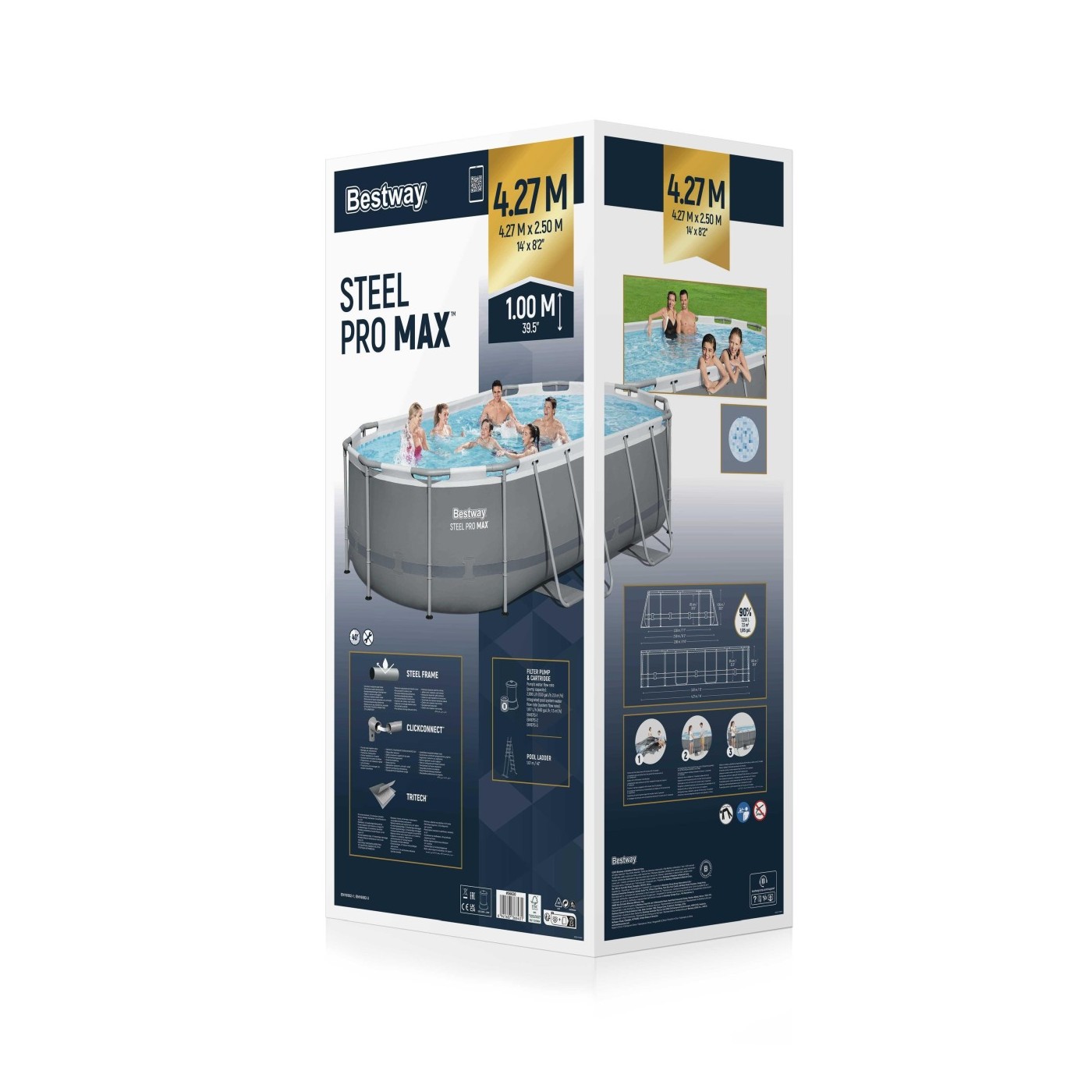 14FT Frame Pool 427x250x100 cm Power Steel