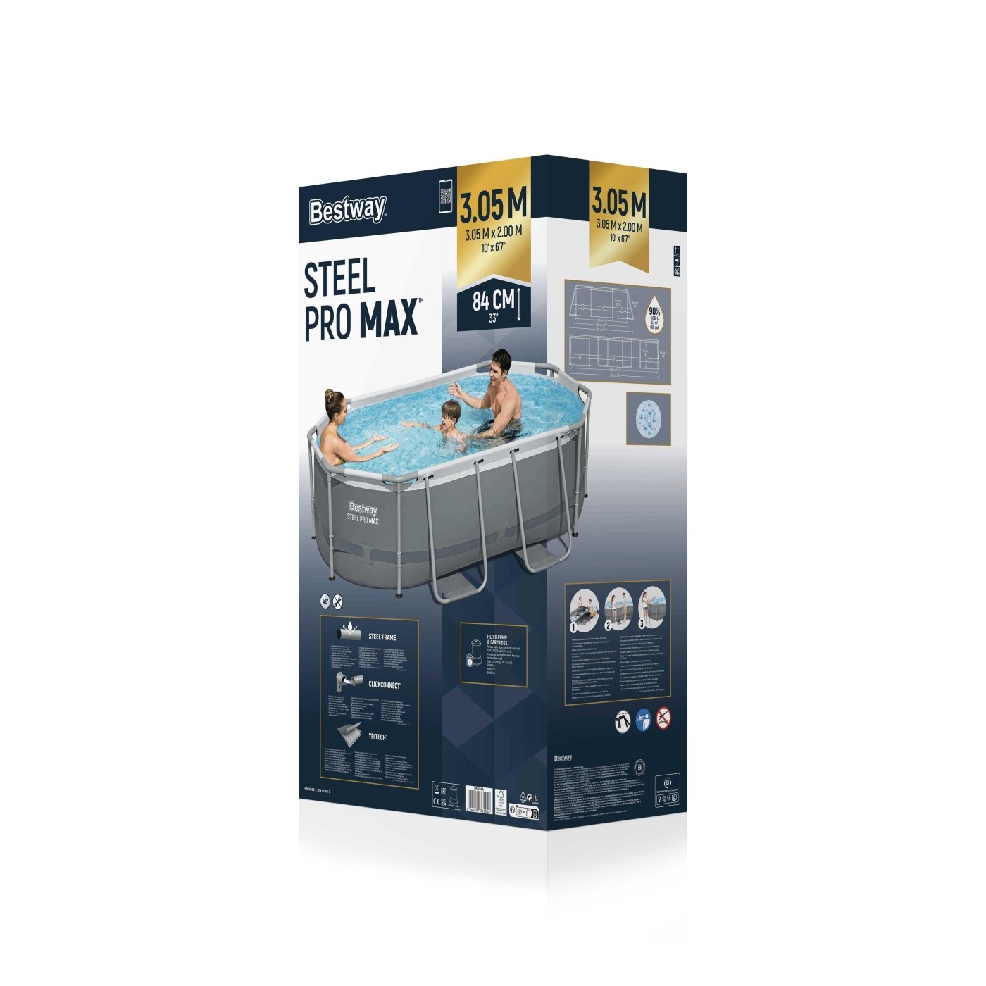 Frame Pool 10 FT / 305 x 200 x 84 cm Power Steel BESTWAY