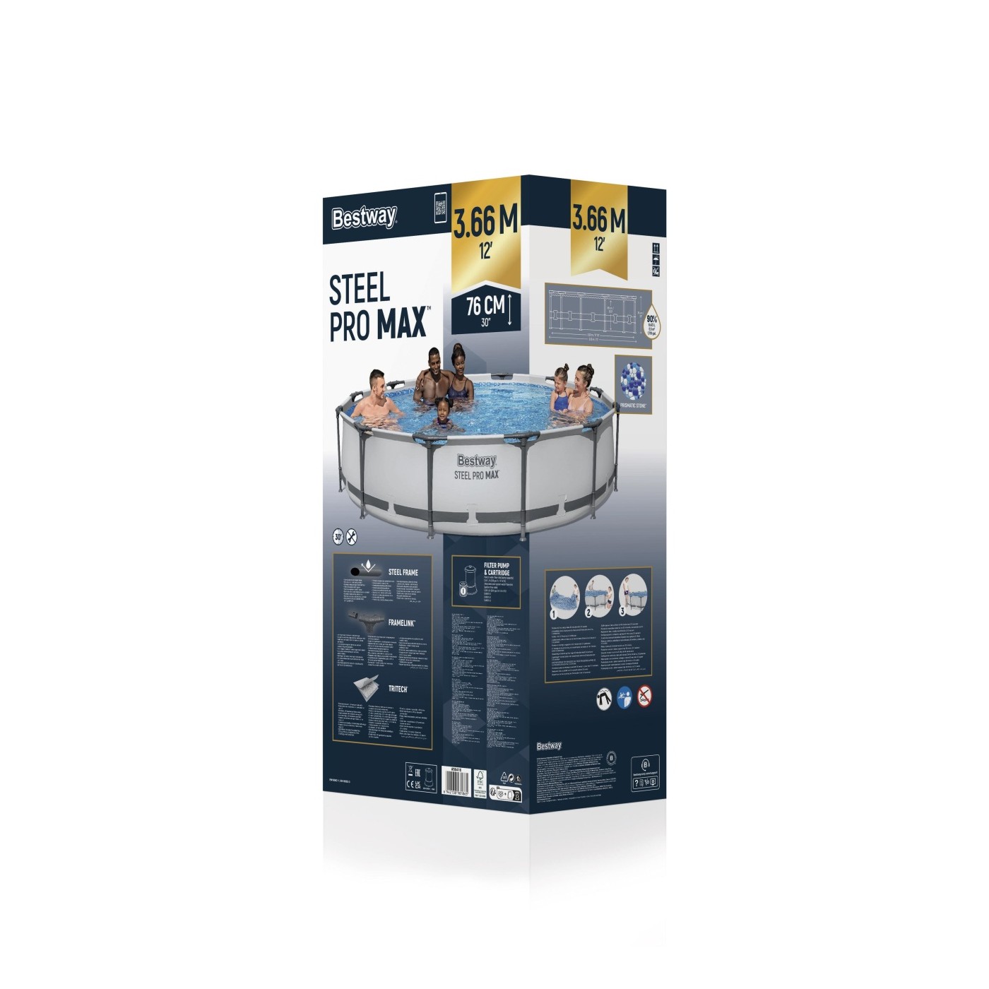 Swimming pool Ceilings 12 ft 366x76 cm SteelPRO 3 in 1 BESTW