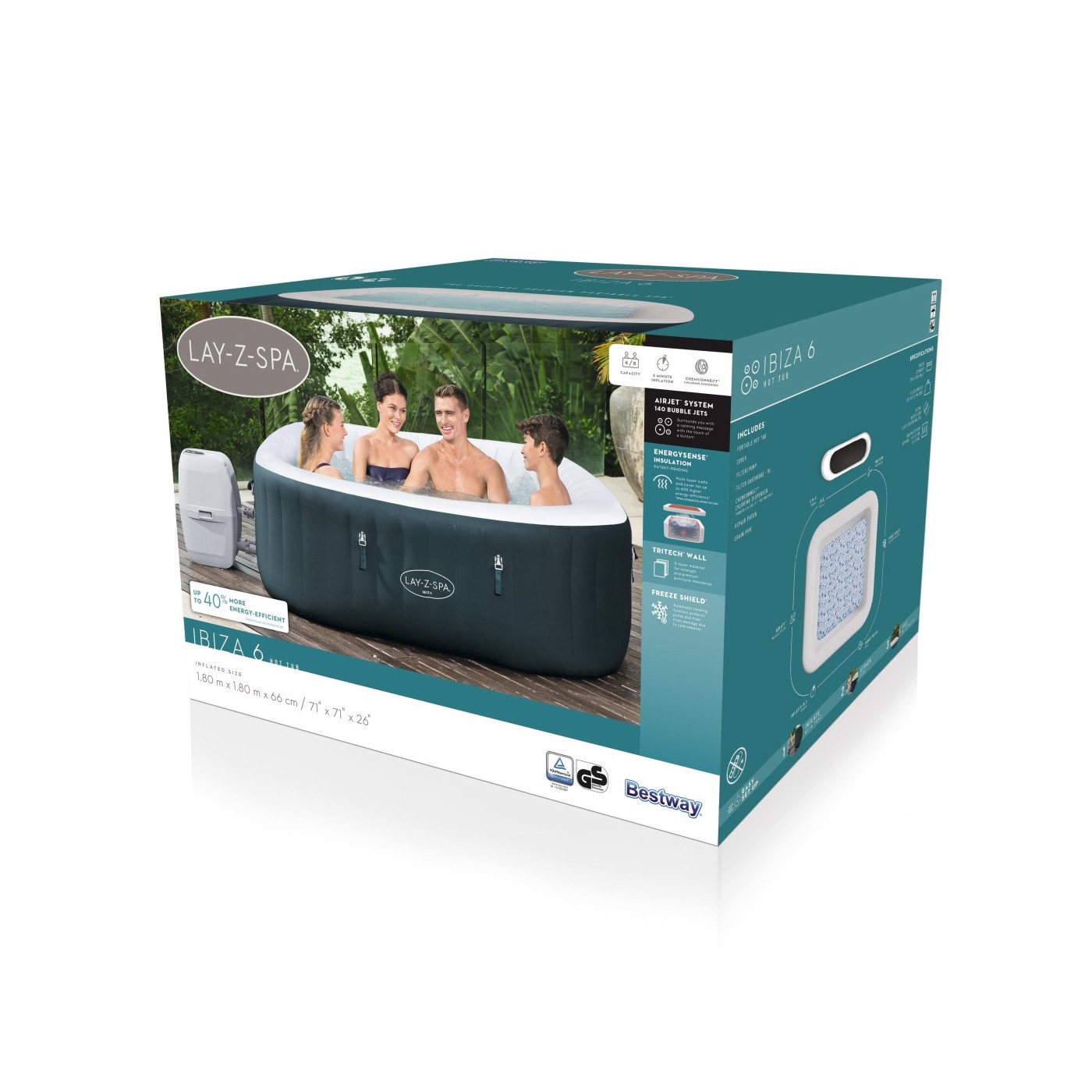 Lay-Z-Spa IBIZA AirJet 6 Jacuzzi BESTWAY