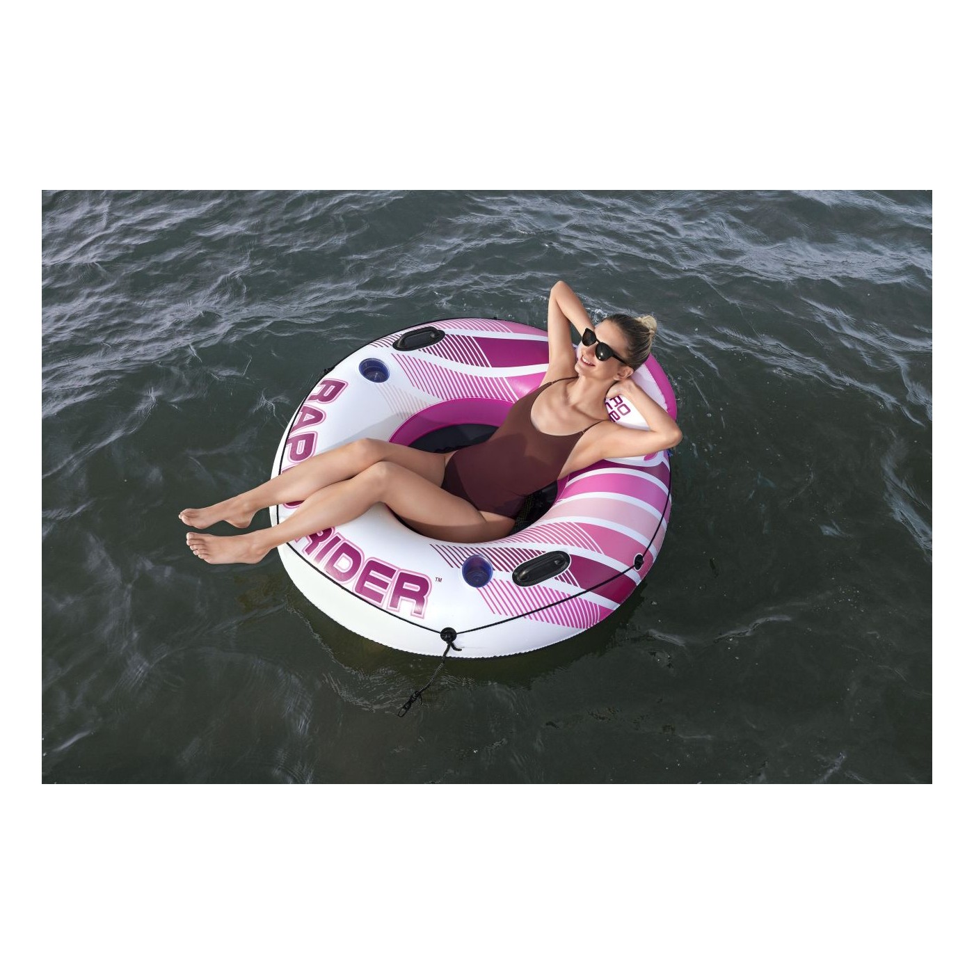 RAPID RIDER Swimming Ring Pink 135cm Bestway