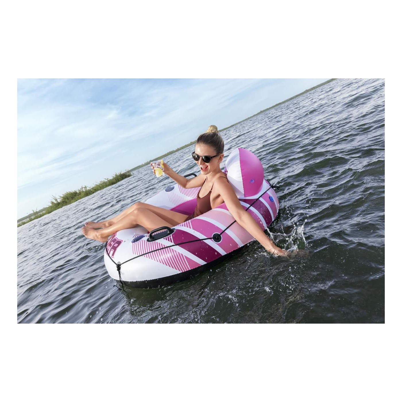 RAPID RIDER Swimming Ring Pink 135cm Bestway