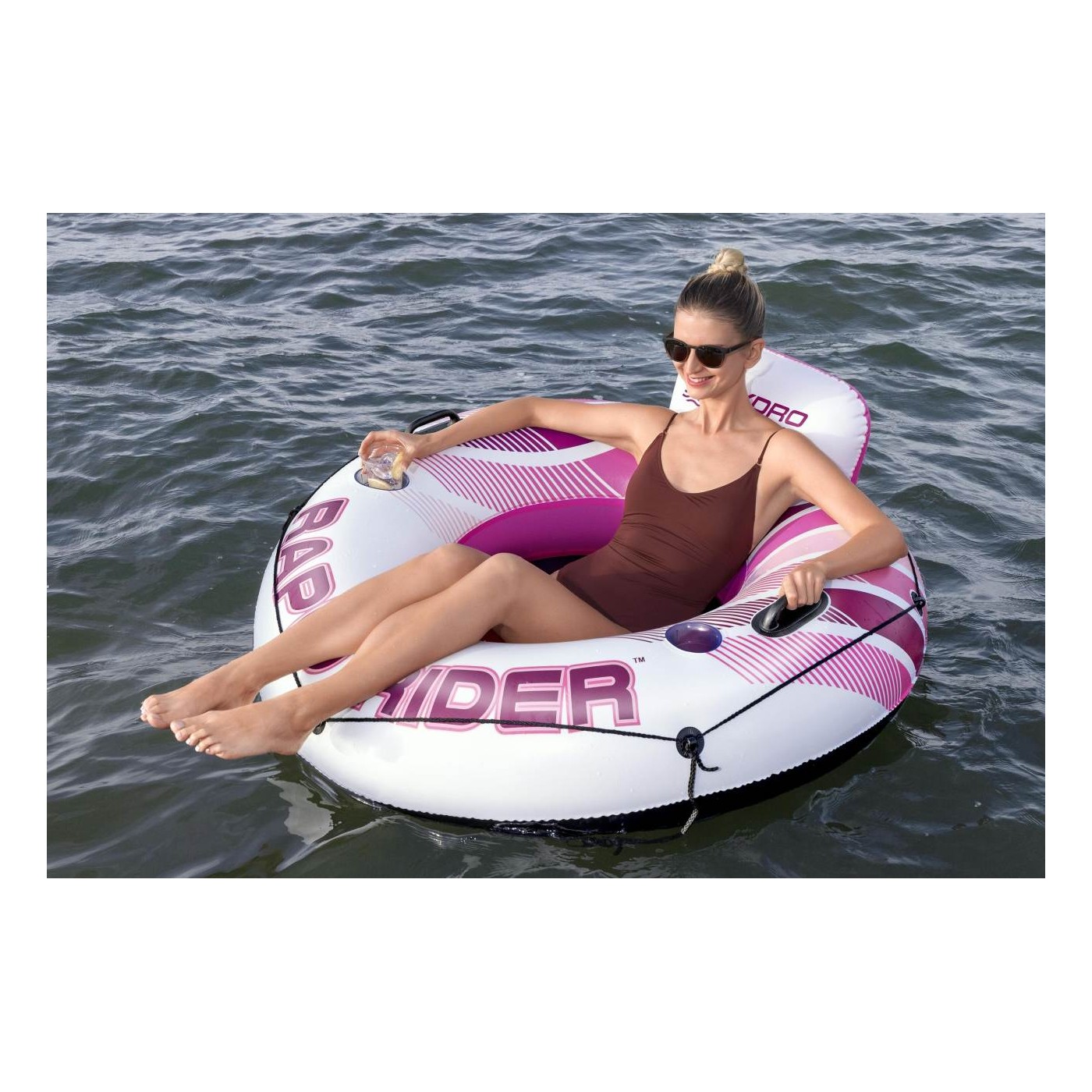 RAPID RIDER Swimming Ring Pink 135cm Bestway
