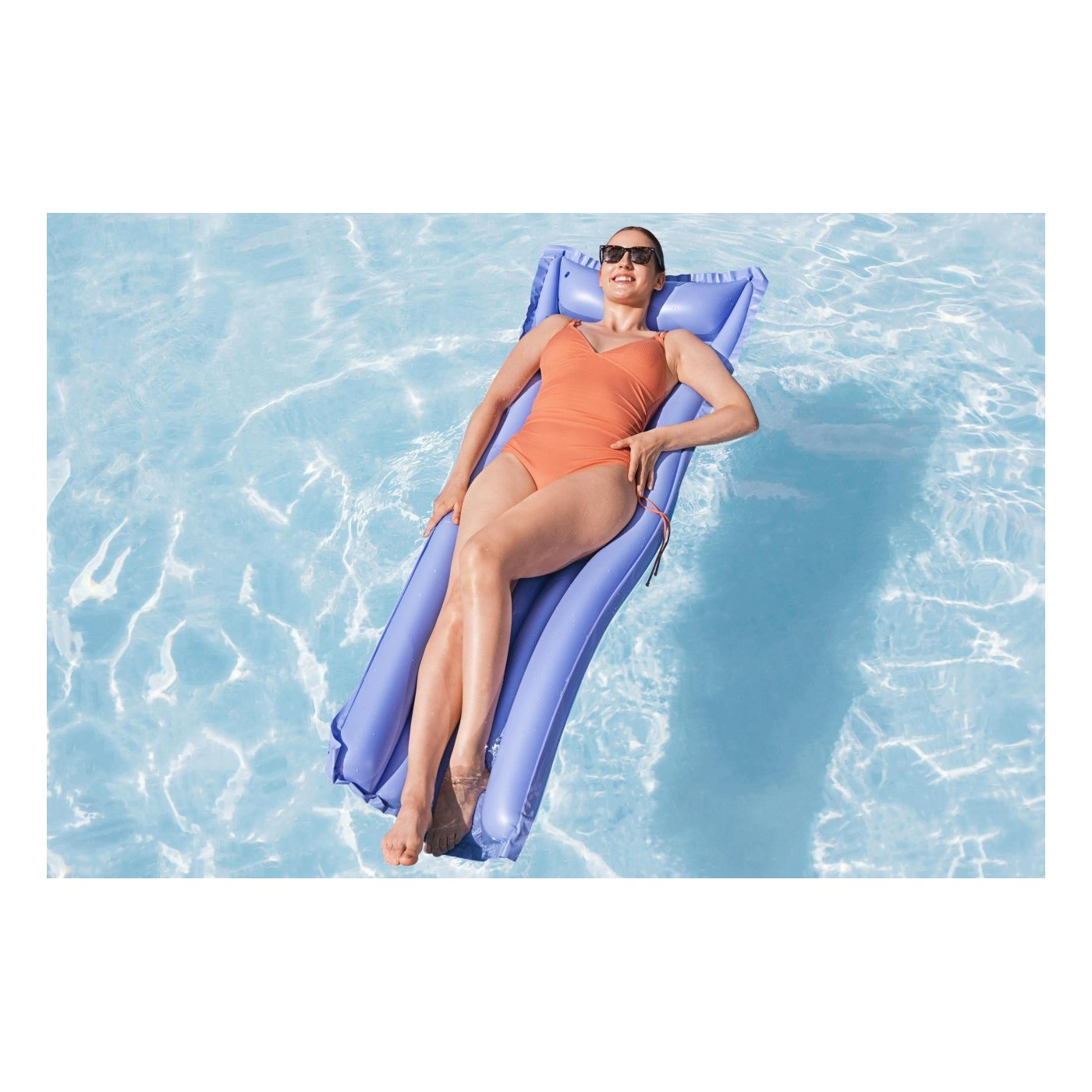 Inflatable Swimming Mattress Purple BESTWAY 183x69cm + Pillow