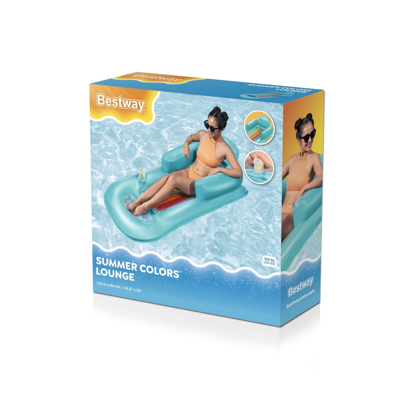 Mattress Deck chair Blue 161 84cm BESTWAY