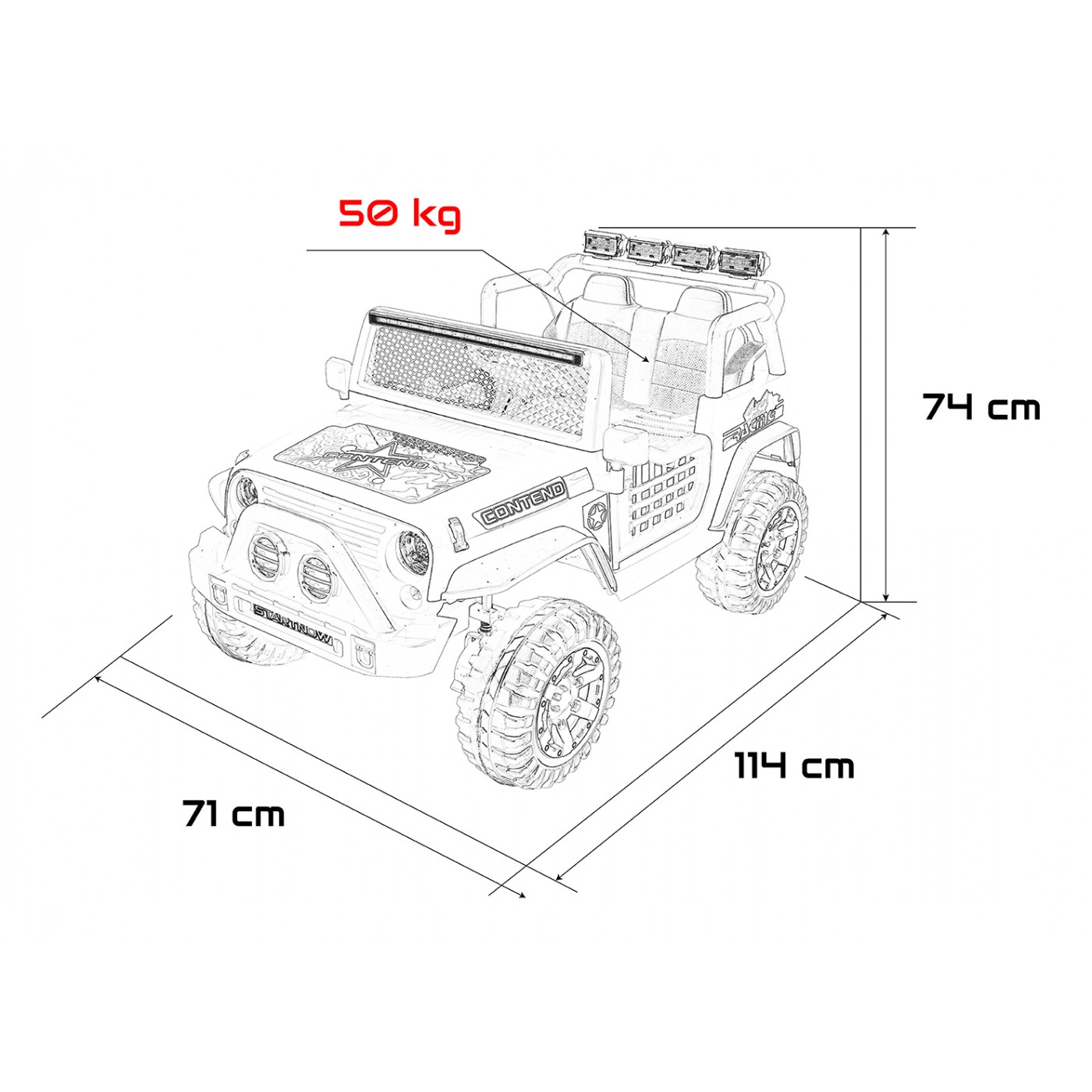 Jeep BEAST 4x4 White Vehicle