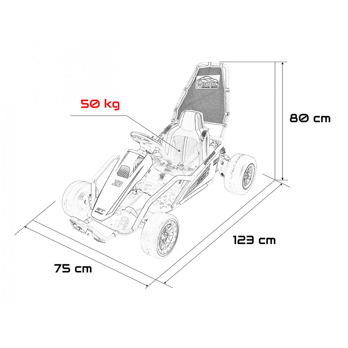 TORNADO Gokart Vehicle with Drift Function Red