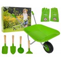 Little Gardener's Set with a Wheelbarrow Green