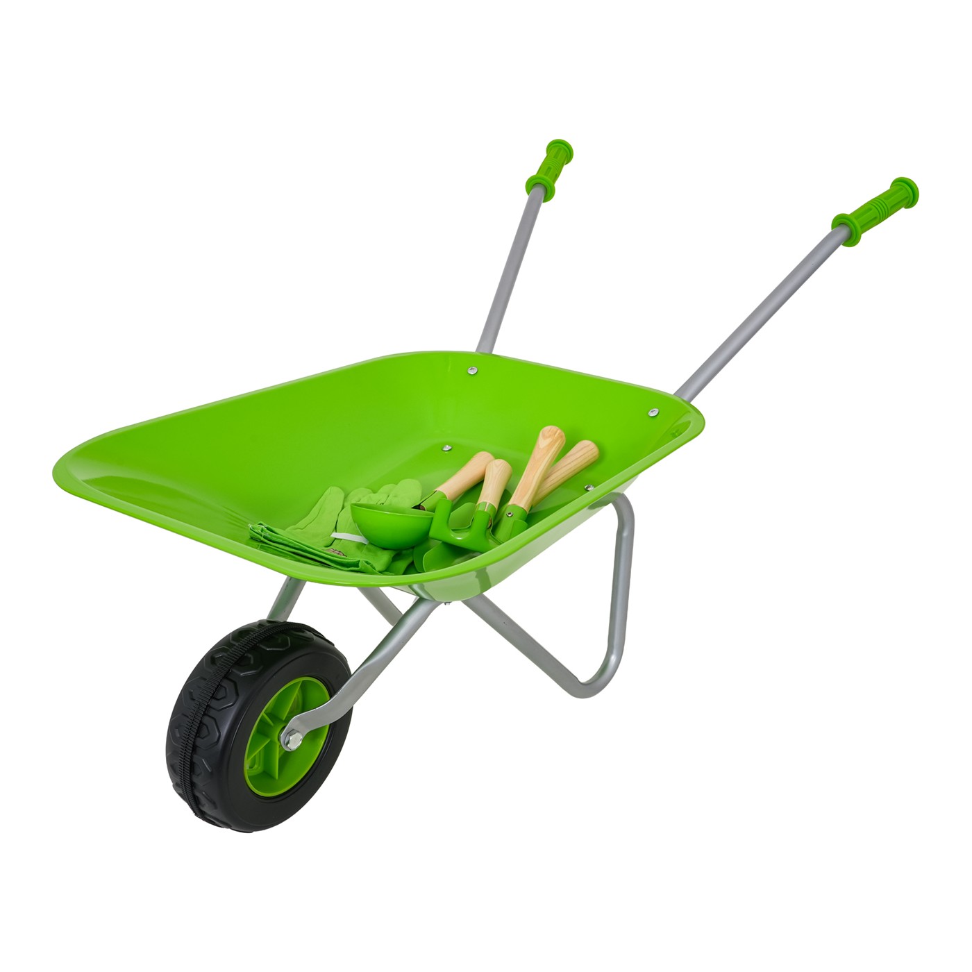 Little Gardener's Set with a Wheelbarrow Green