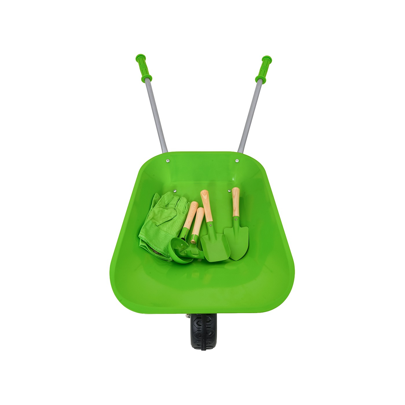 Little Gardener's Set with a Wheelbarrow Green